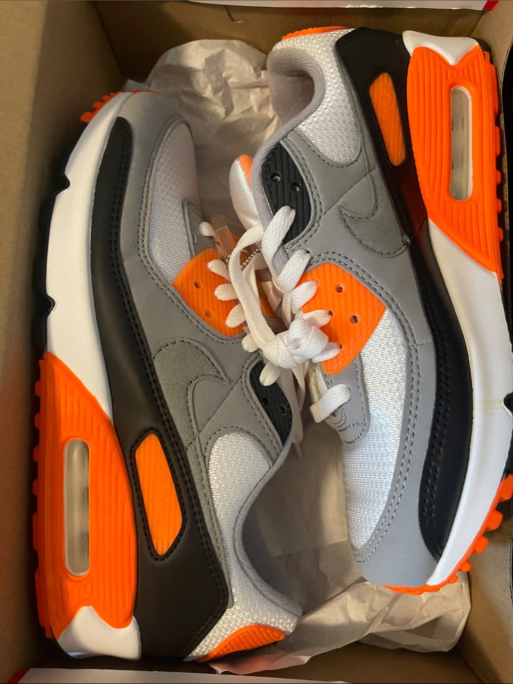 Nike Men's Athletic Sneakers - White Gray Black Orange